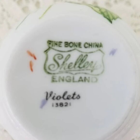 Shelley Violets England Bone China Dainty Shape Cup and Saucer 13821 - Picture 7 of 9